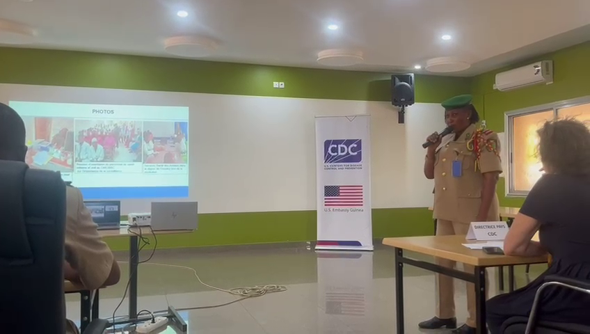 Présentation des activités de terrain sur la formation du personnel de santé en épidémiologie pratique de terrain (FETP), organisée par le Ministère de la santé et de l&rsquo;hygiène publique à travers l&rsquo;agence nationale de la sécurité sanitaire du 09 Mars au 23 juin 2025 au complexe hôtelier de SANTA MARIA à Kindia.